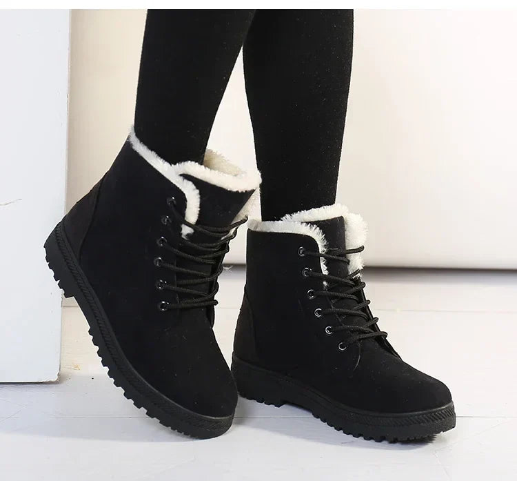 Women Winter Boots Ladies Snow Boots Lace Up
