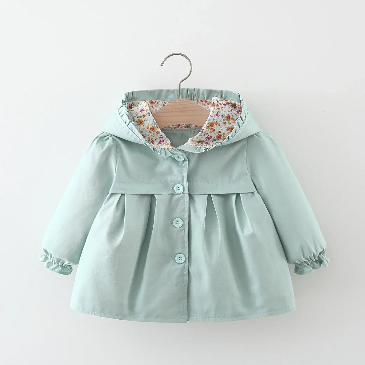 Spring and Autumn Girls Long sleeved Solid Color