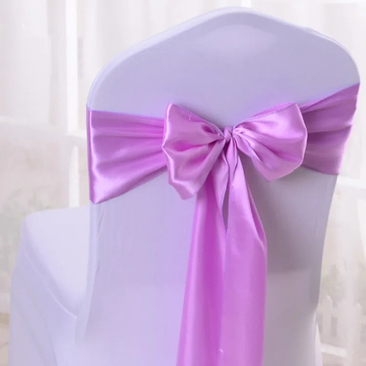 10/50/100pcs Satin Chair Bow Sashes Wedding Chair Knots