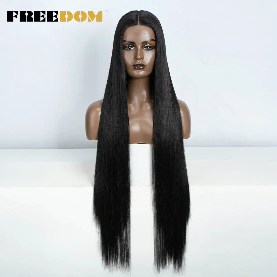 FREEDOM Synthetic Lace Front Wigs For Women Straight