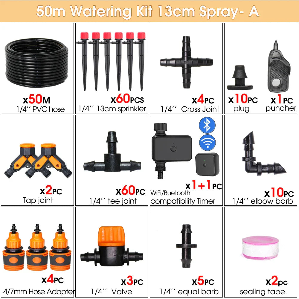 30/50M Tuya WiFi/Bluetooth Compatible Timer Automatic Irrigation Equipment