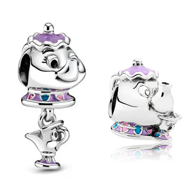 Fit Pandora Beauty and The Beast Charms Bracelet