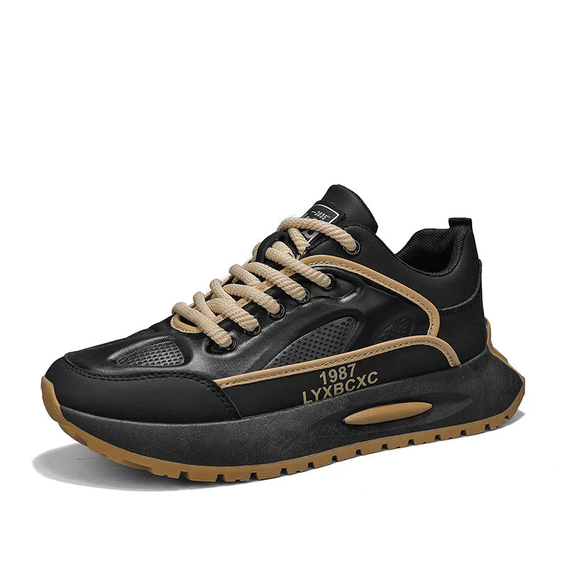 Men's Run Sneaker Walking Leather Shoes Youth Casual Cricket Shoes Fashion Trend Board Shoes Comfort White Skateboard Shoes