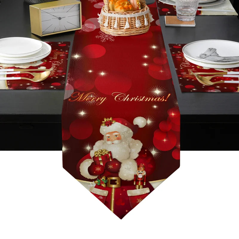 Christmas Snowman Santa Claus Table Runner Not Included