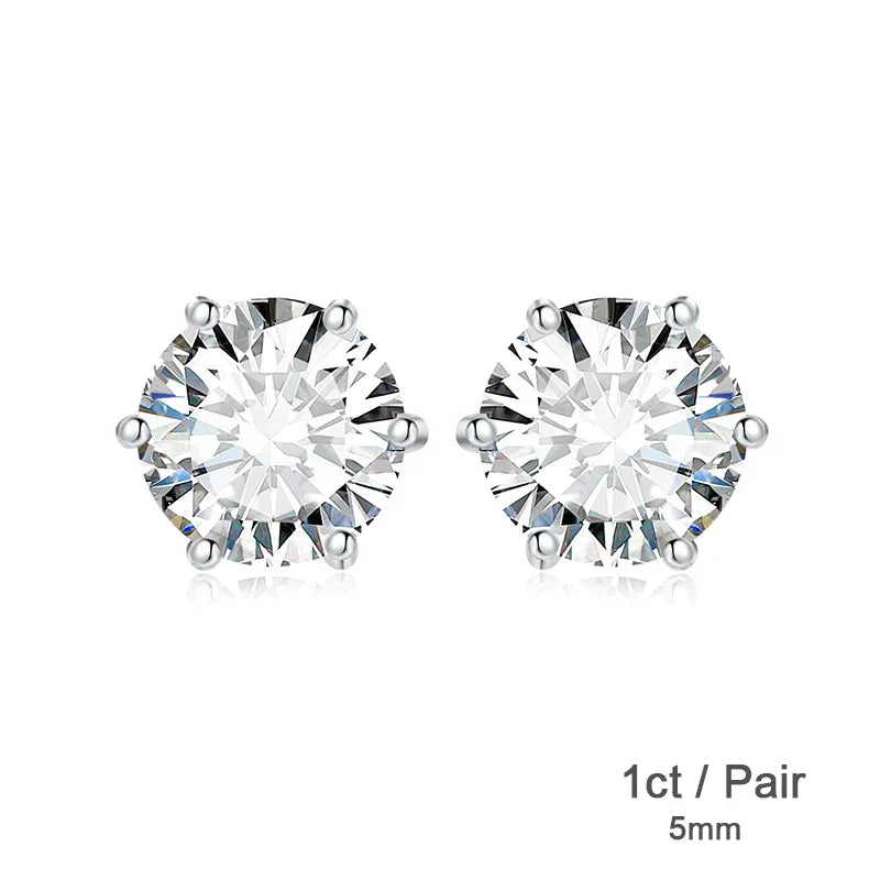 JewelryPalace Moissanite D Color Total 0.6ct 1ct 2ct