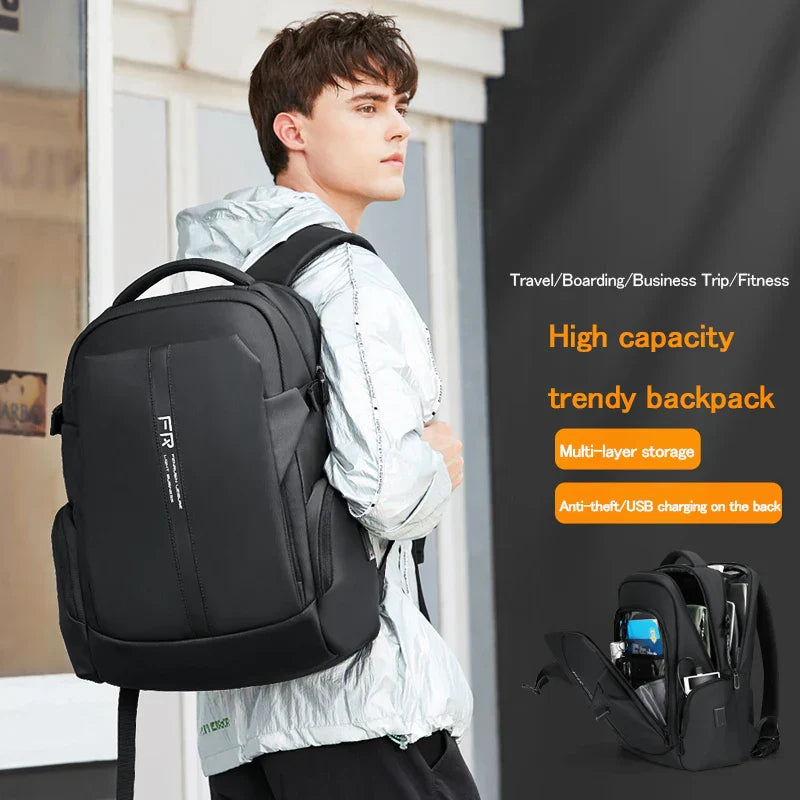 FENRUIEN Leisure Business Waterproof Backpack for Men USB