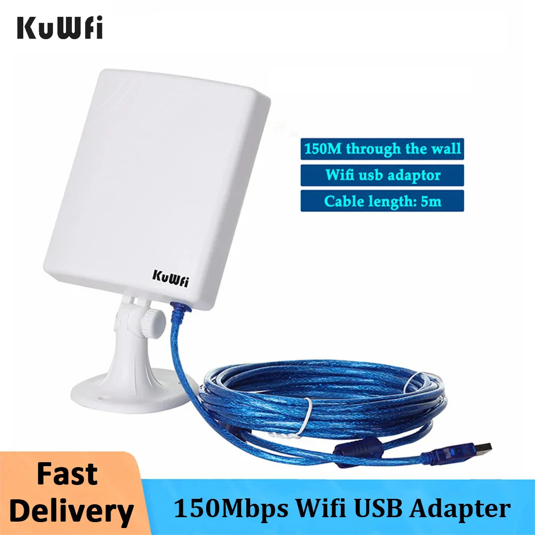 KuWfi 150Mbps Wifi USB Adapter For PC Outdoor