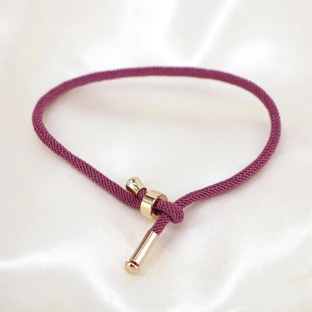 50PCS, Colorful Thread Rope Couple Bracelet Gold Copper