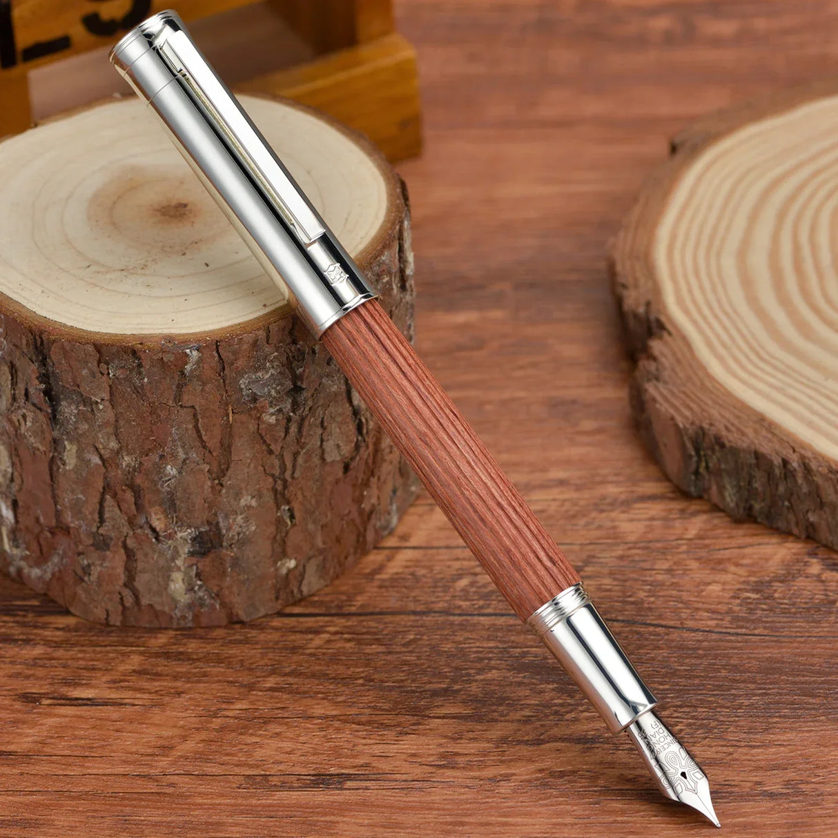 Retro Hongdian 1866 Wood Fountain Pen #35 EF/F