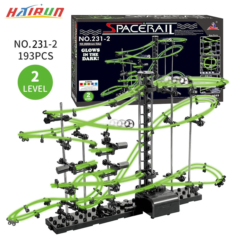 116-343Pcs Spacerail Roller Coaster Ball Toys Maze Race