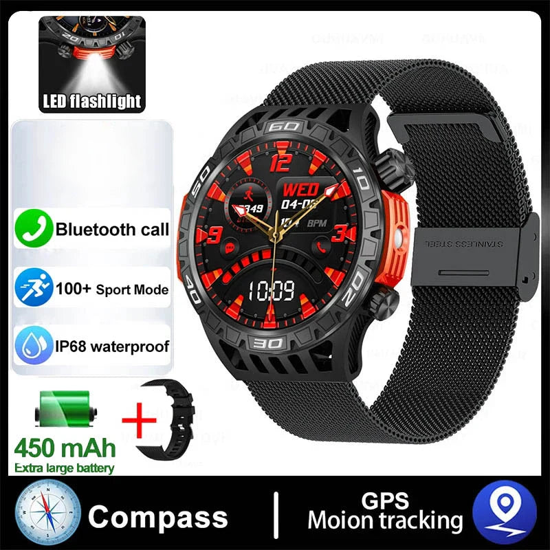 2024 New Smart Watch Men Outdoor Military Sports