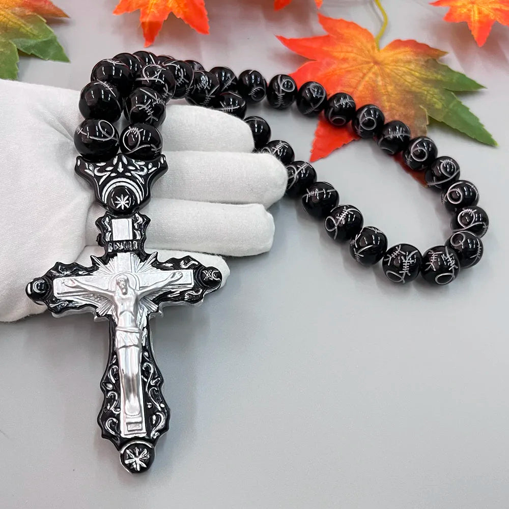 GS111 Cross Holy Image Resin Paintings Fine Beads