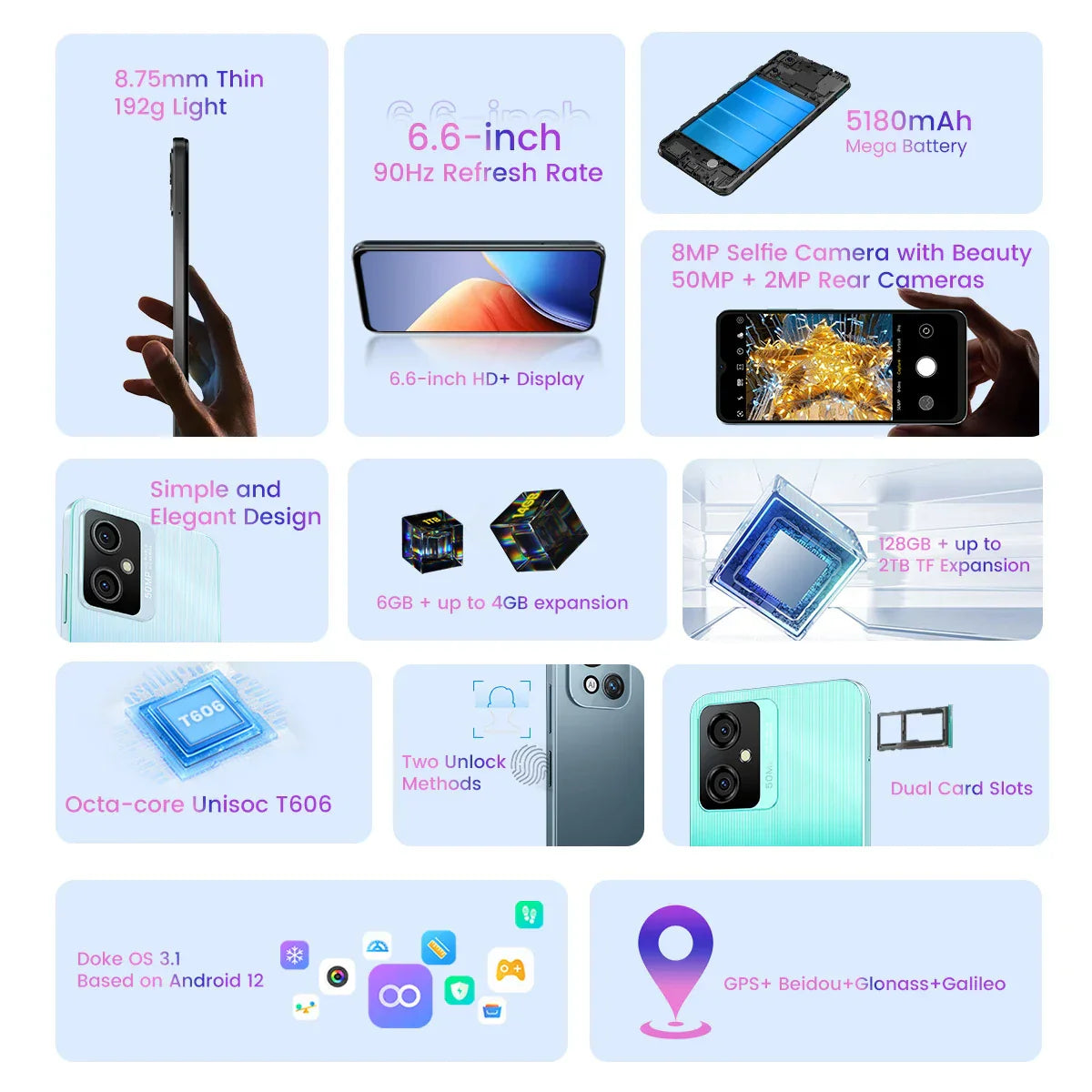 BLACKVIEW OSCAL C70 6GB 128GB Smartphone 50MP Camera