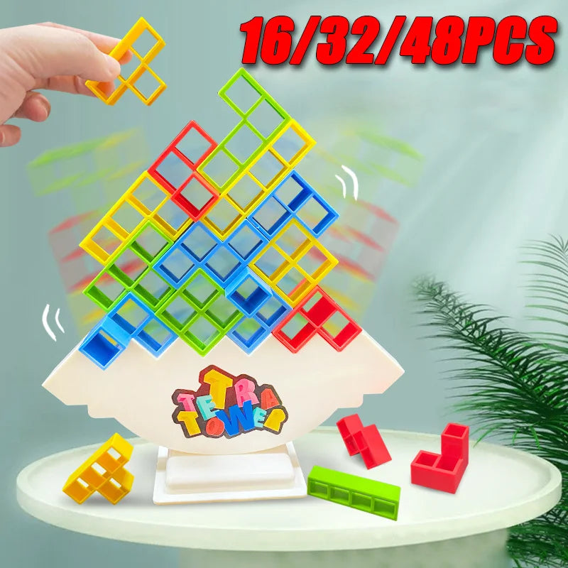 16PCS/32PCS/48PCS Russian Block Cubes Stacking Practice Children's Concentration