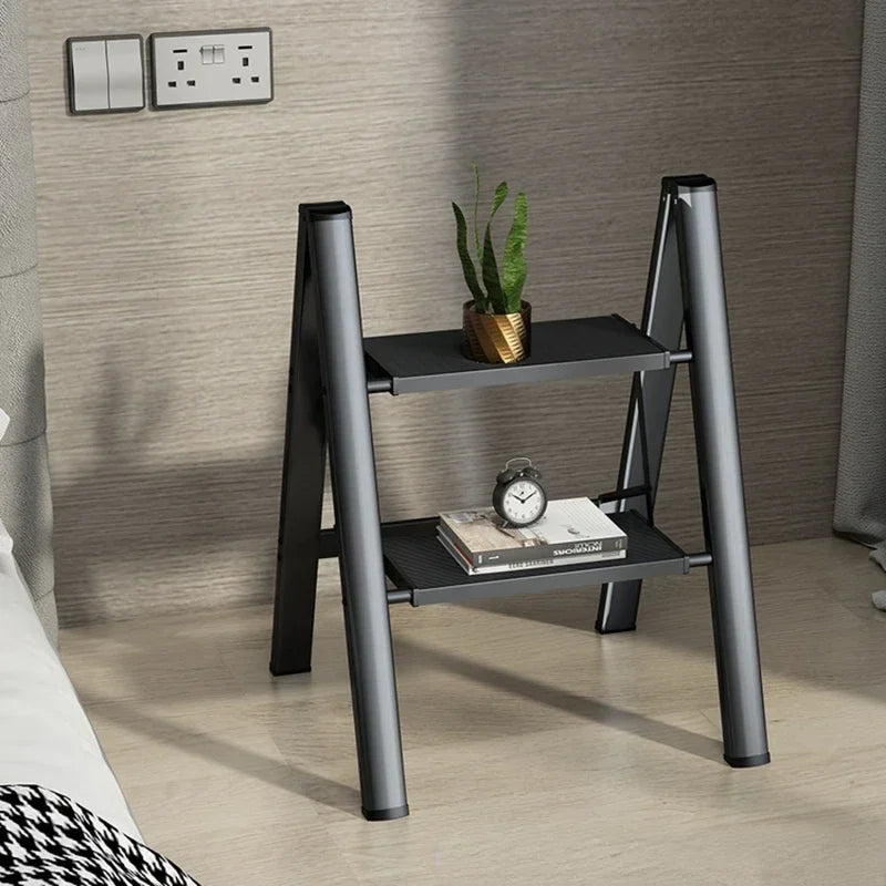 Multifunctional Folding Ladder Aluminum Alloy High Stools Kitchen