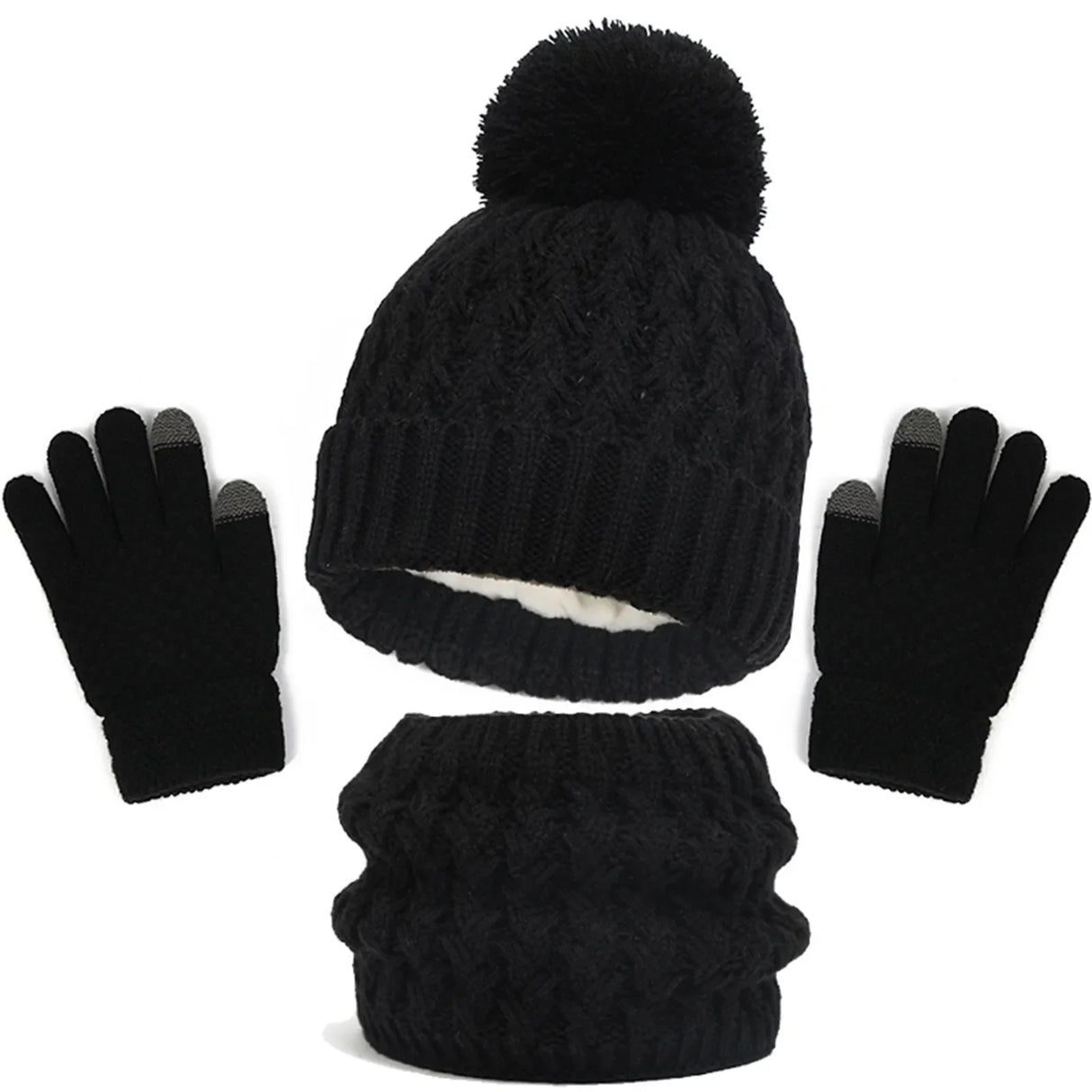 Kids Winter Hat Gloves Scarf Set Girls Toddler