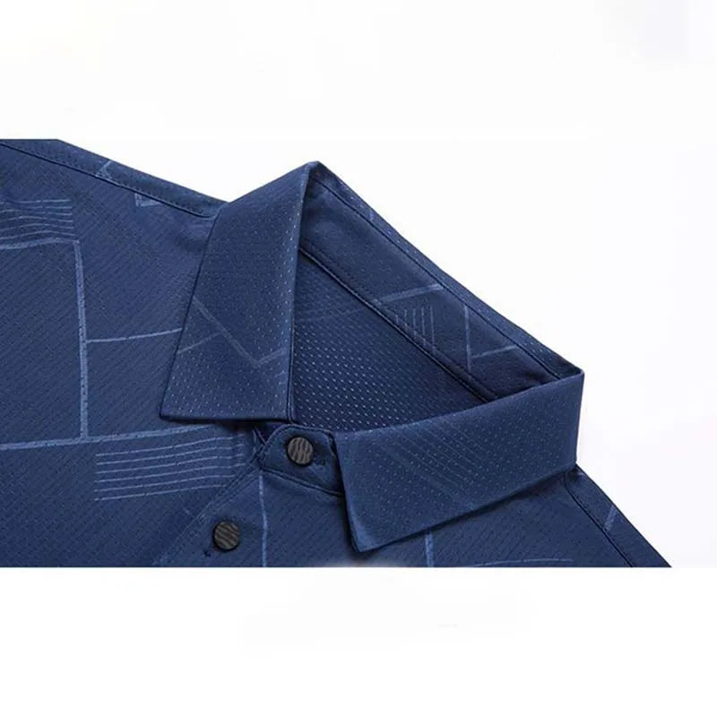 Men Summer Short Sleeve Plaid Polo Shirts Streetwear