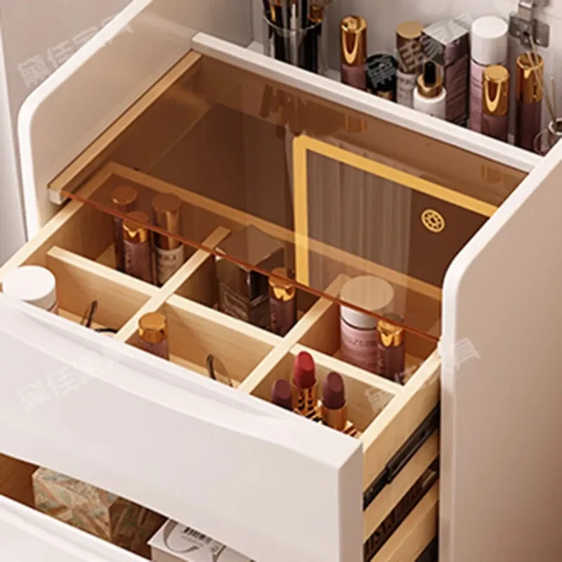 Flip Top Vanity Table Lighting Dividers Design Drawers