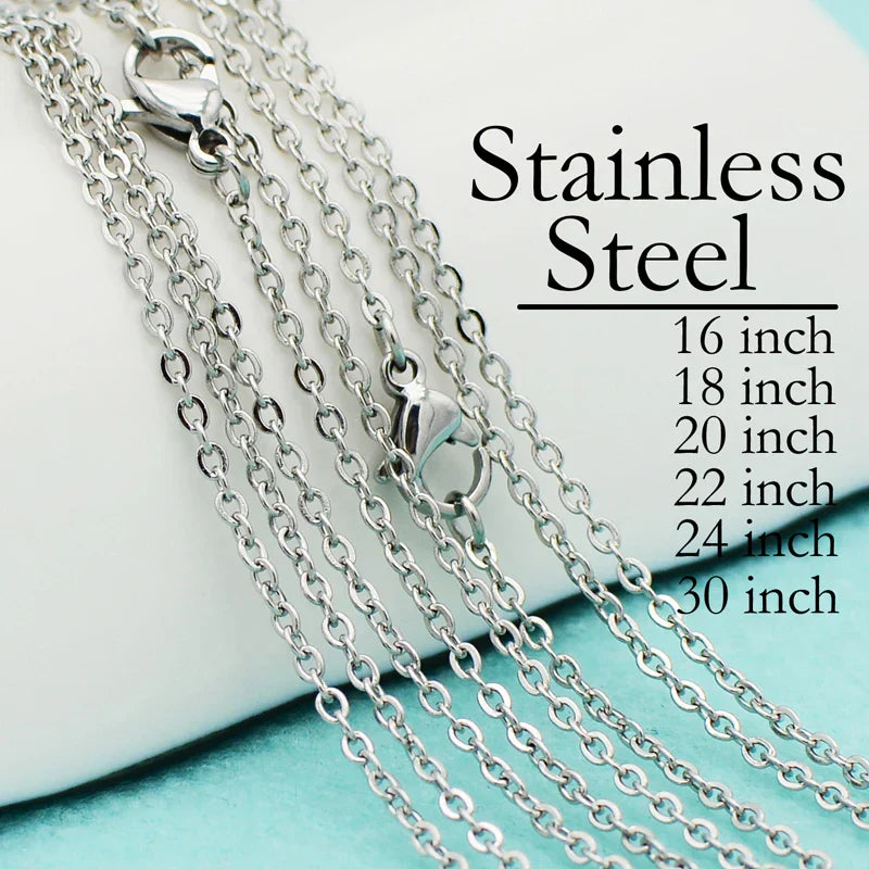 100 Pieces Stainless Steel Necklace for Women Men