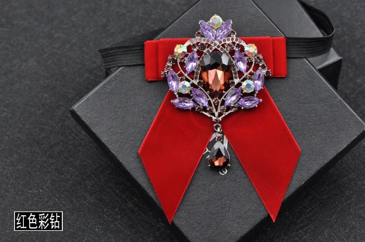 Men's Wedding Bow Tie Pins Set Luxury Rhinestone