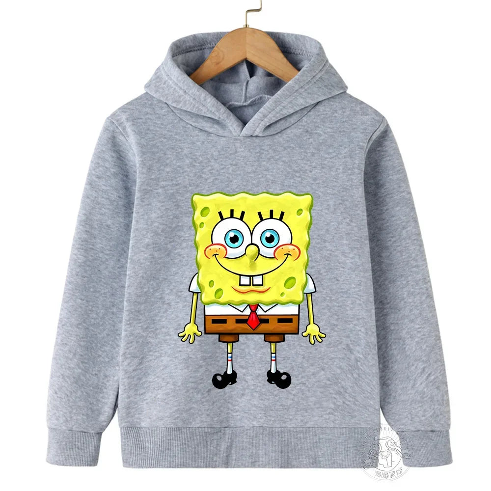 Spring and Autumn SpongeBob Printed Hoodies for Kids