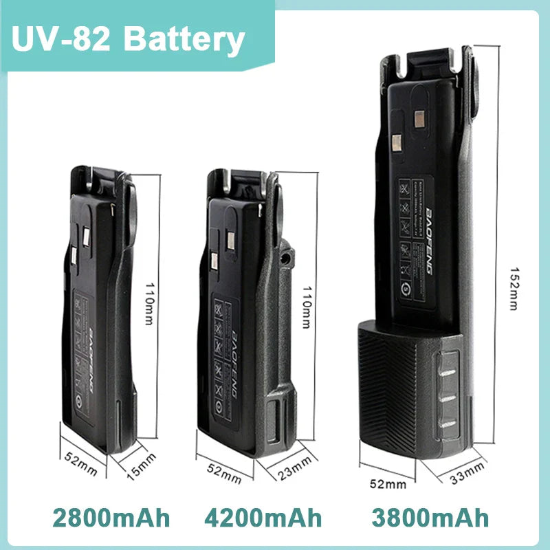 Baofeng UV-82 Battery 2800/3800/4200 mAh Enlarge for Walkie