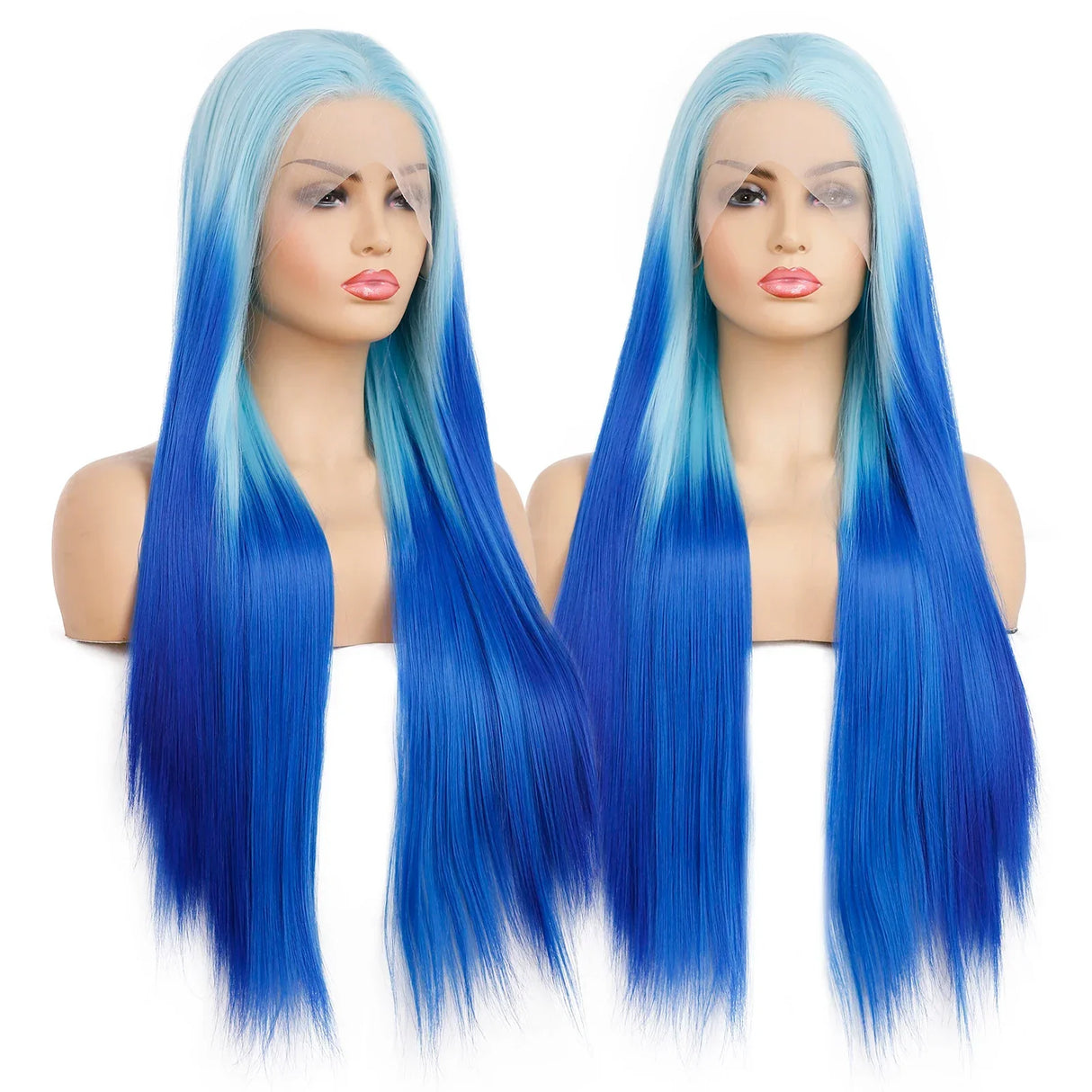 AIMEYA Ombre Purple Synthetic Lace Front Wigs for