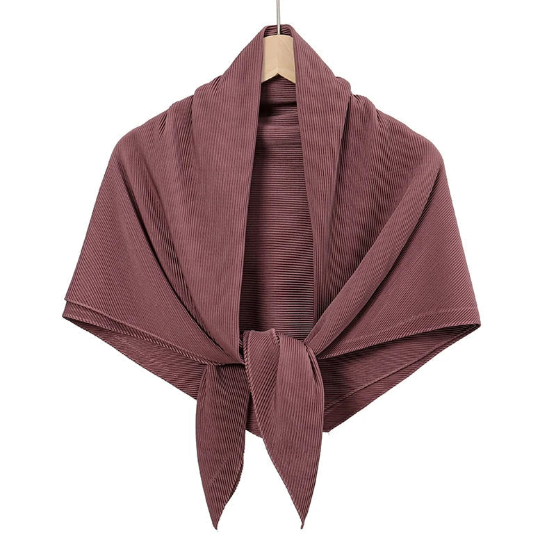 Maldives Wholesale Muslim Pleated Square Scarf Matt Silk