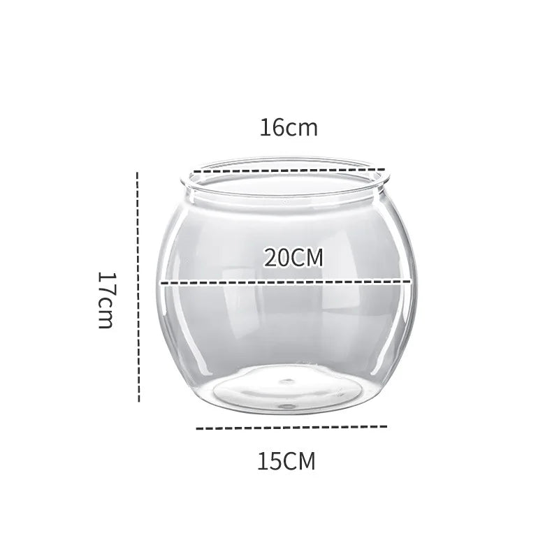 Plastic Transparent Fish Tank Aquariums Goldfish Bowl Round