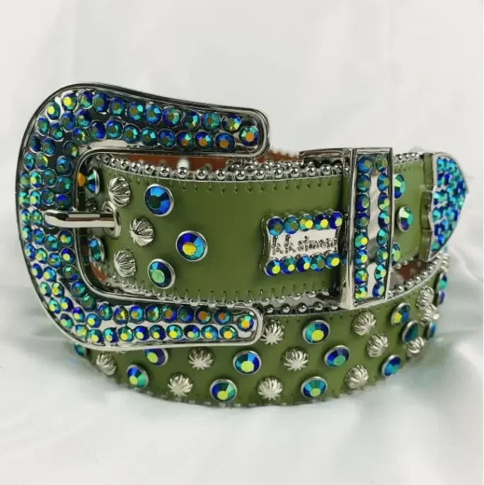Rhinestone Belts for Women Luxury Diamond Strap Cowgirl