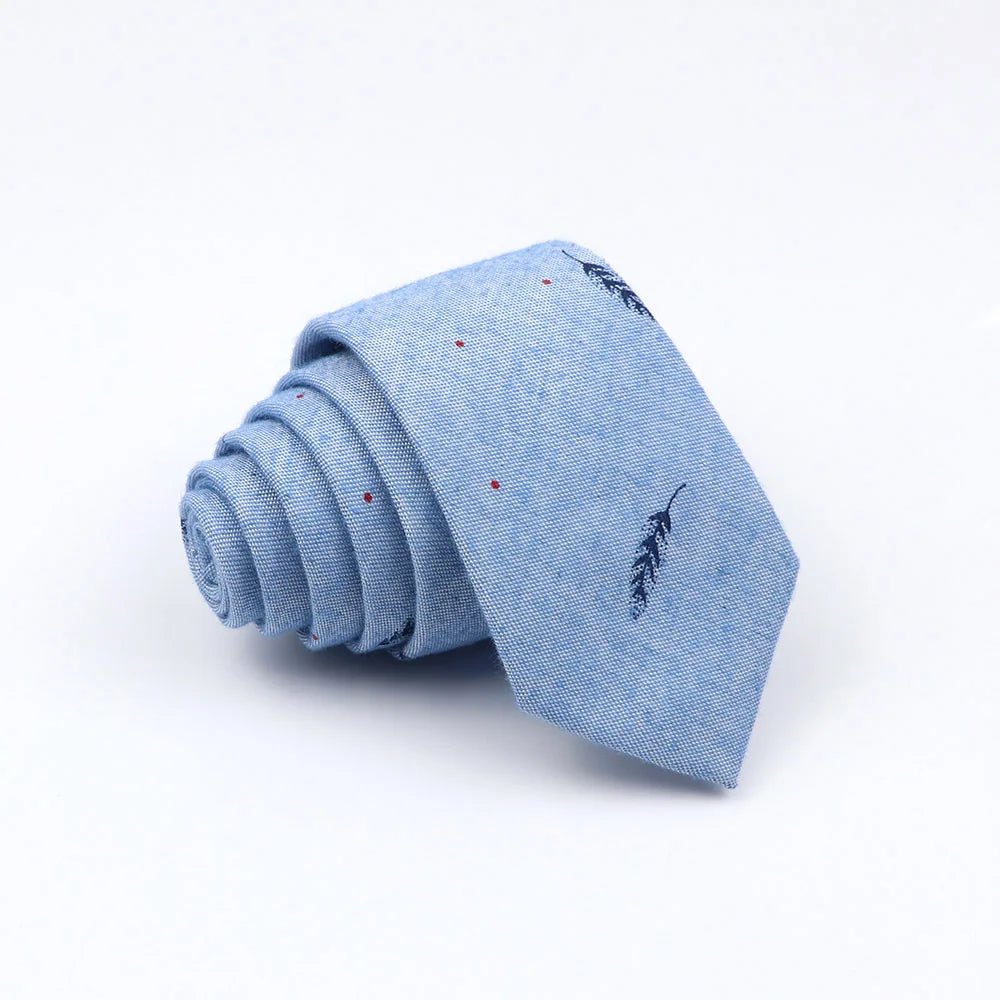 Mens Ties 6cm Classic Cotton Handmade Skinny Neck