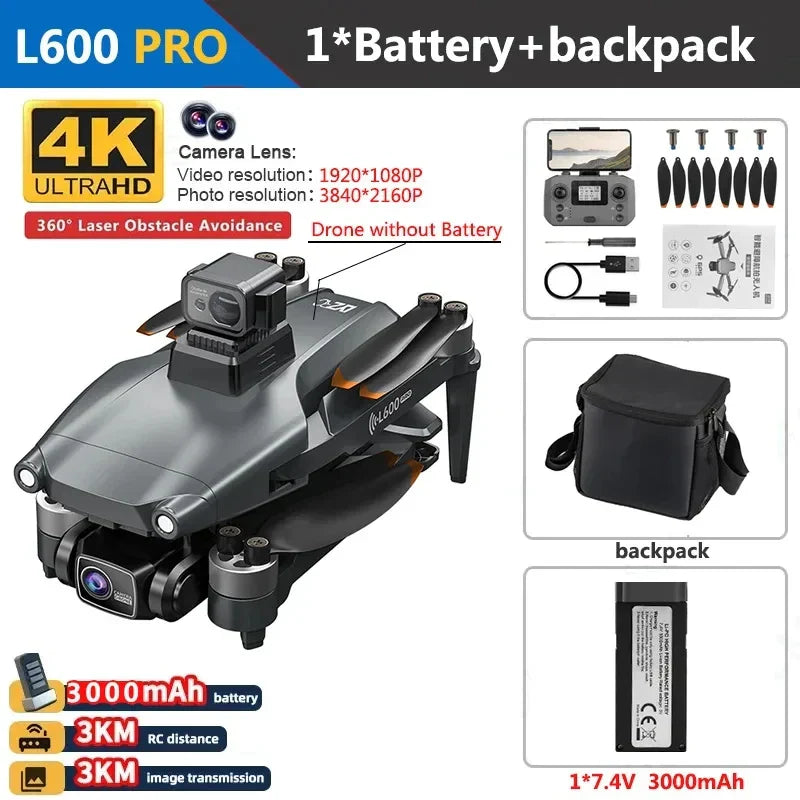 L600 PRO MAX Drone 4K Three-Axis PTZ HD