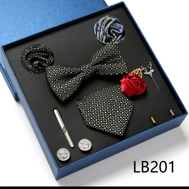 Luxury Quality Tie Set With Necktie Bowtie Pocket