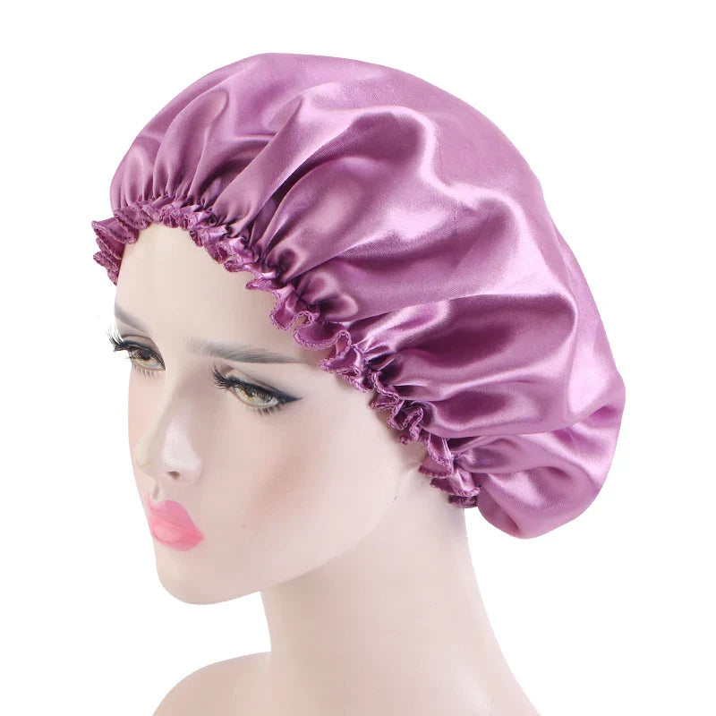 New Women Satin Night Sleep Cap Hair Bonnet