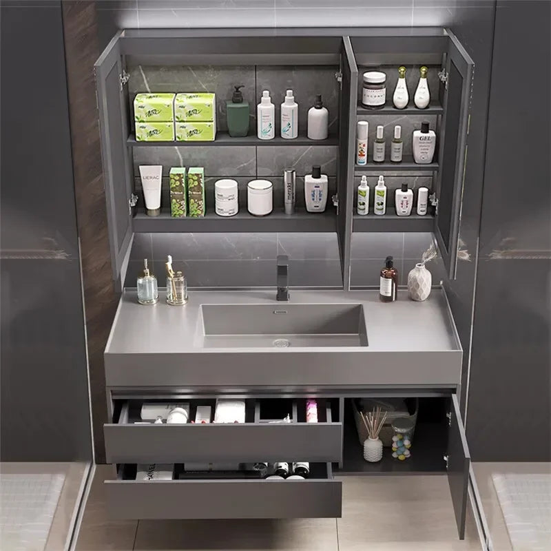 Toilet Vanity Wall Bathroom Cabinets Drawer Wall Washbasin