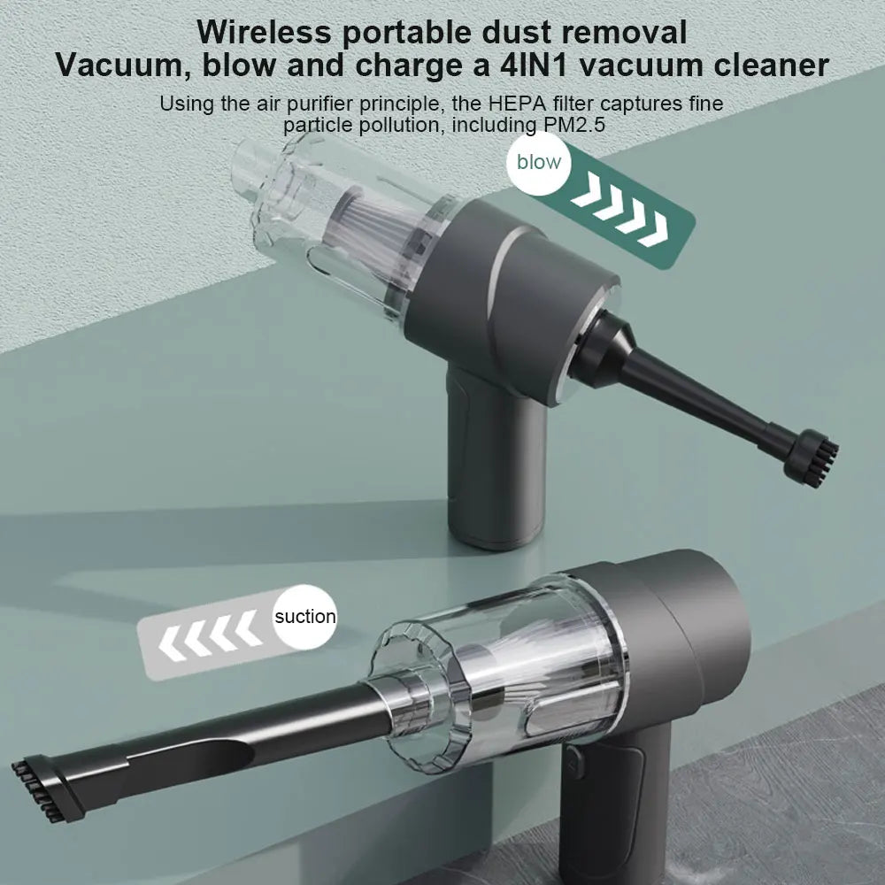 Car Vacuum Cleaner 4 in 1 Wireless Vacuum Cleaner Handheld Vacuum Pump For Home Stainless Steel Filter Car Accessories Vehicle