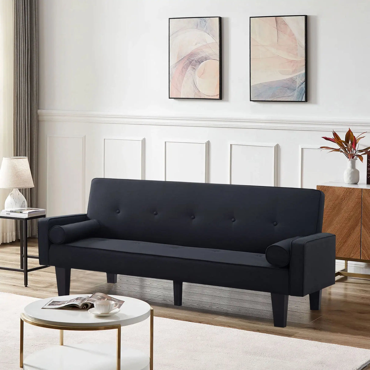 Futon Sofa Beds, 71" Upholstered Convertible Sofa Couch,