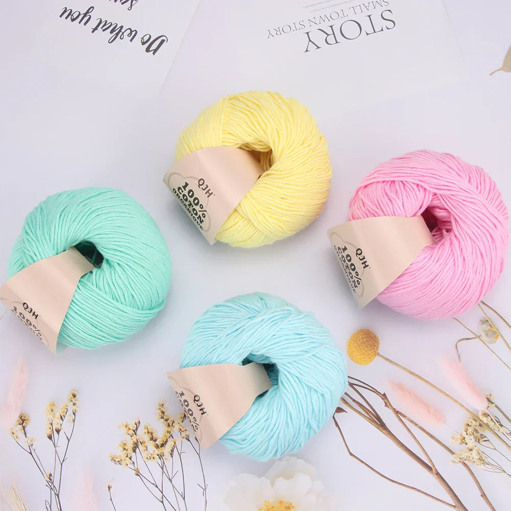 QJH 100% Cotton Yarn, Cotton Baby Sport Weight