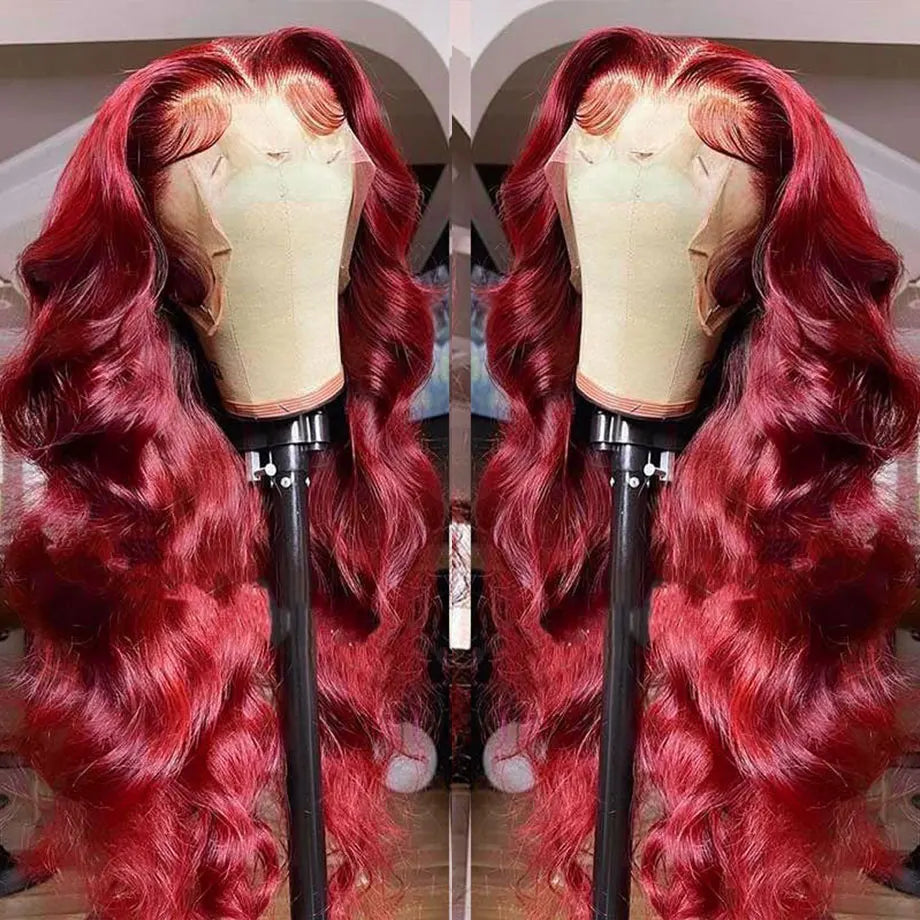 Burgundy 99J 13x6 Body Wave Lace Front Human