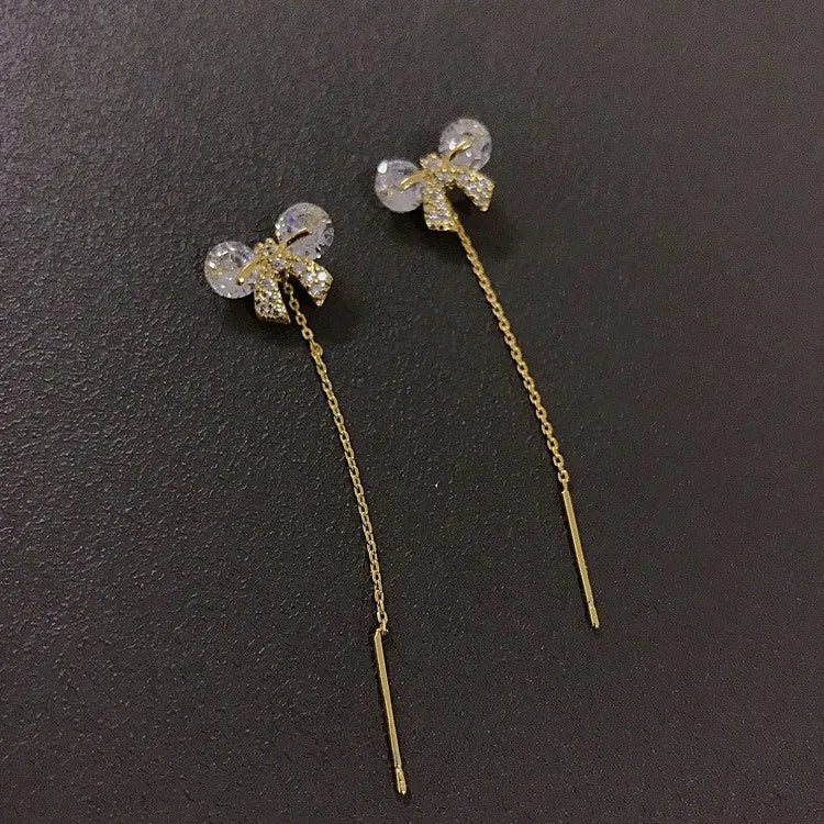 2023 Simple Cross Long Chain Tassel Drop Earrings