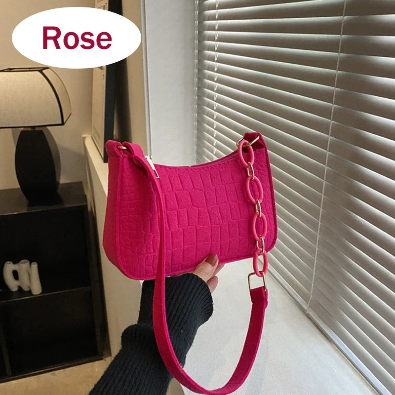 2023 Felt Shoulder Bags for Women Women's Subaxillary