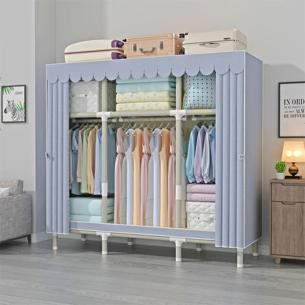 LEEGOHOME Wardrobe 145x45x170cm 26mm Painted Alloy Steel Pipe