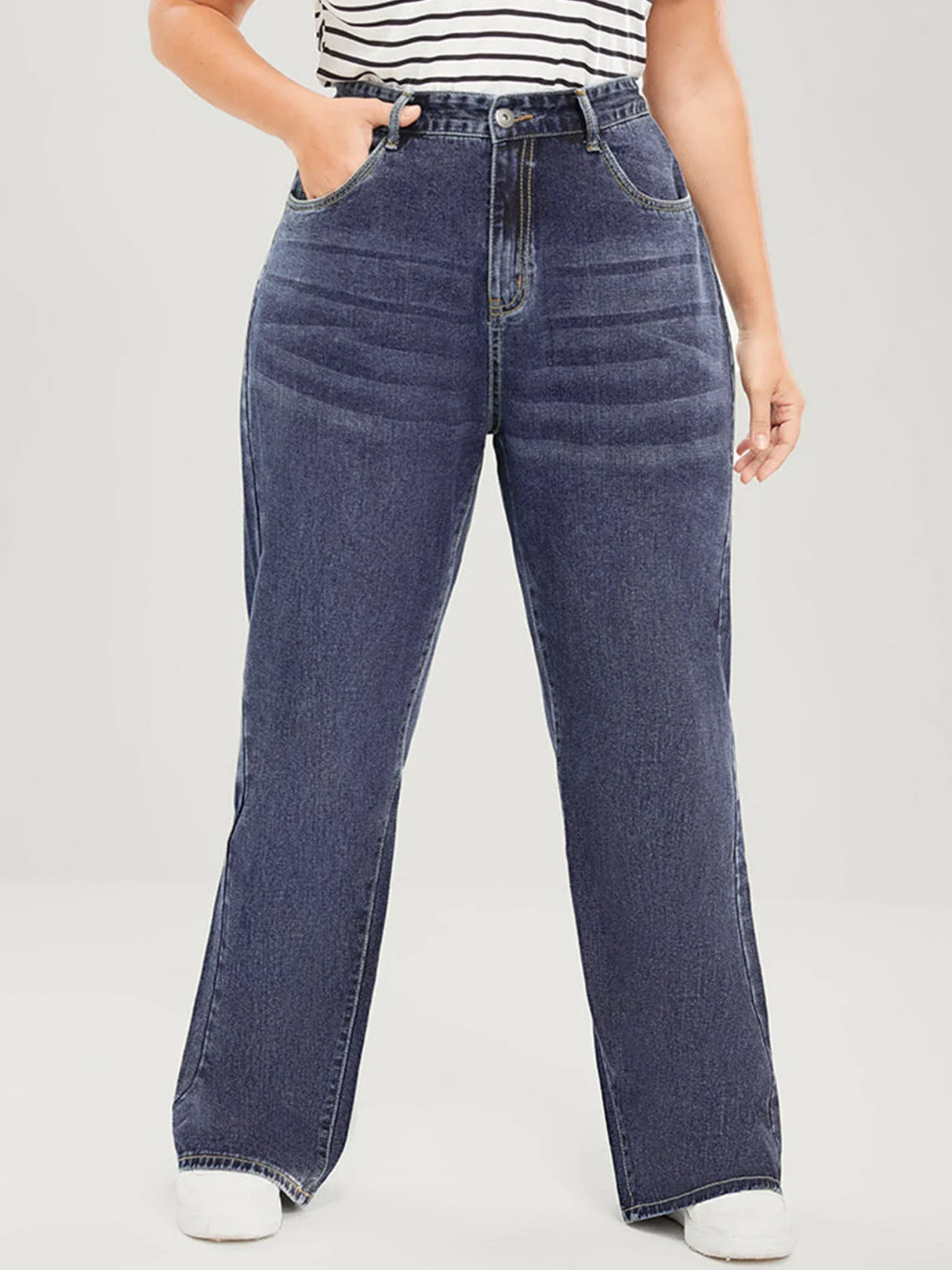 Plus Size Wide Leg Jeans for Women Stretchy