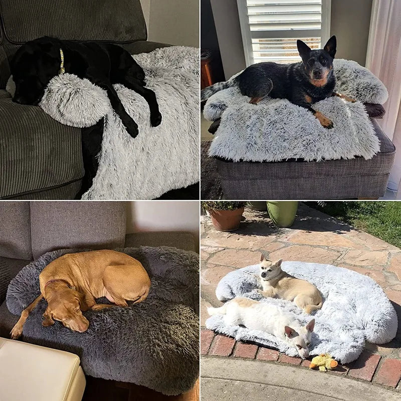 Calming Dog Bed Plush Dog Mat For Furniture