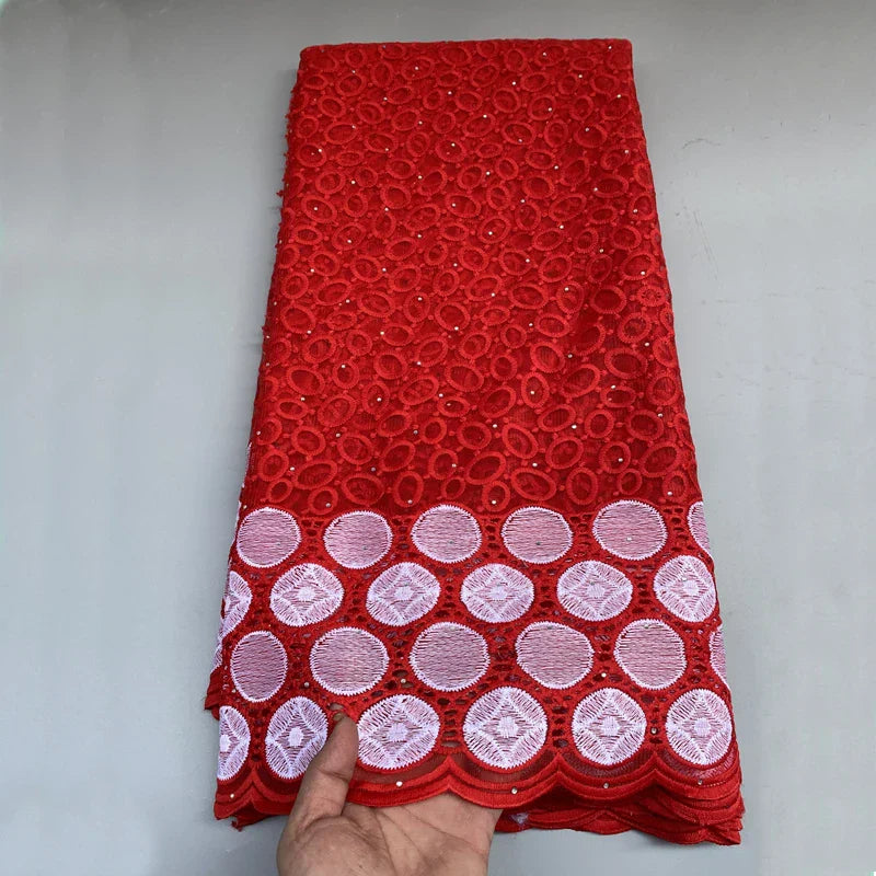 5 Yard French Nigerian Organza With Gold Thread