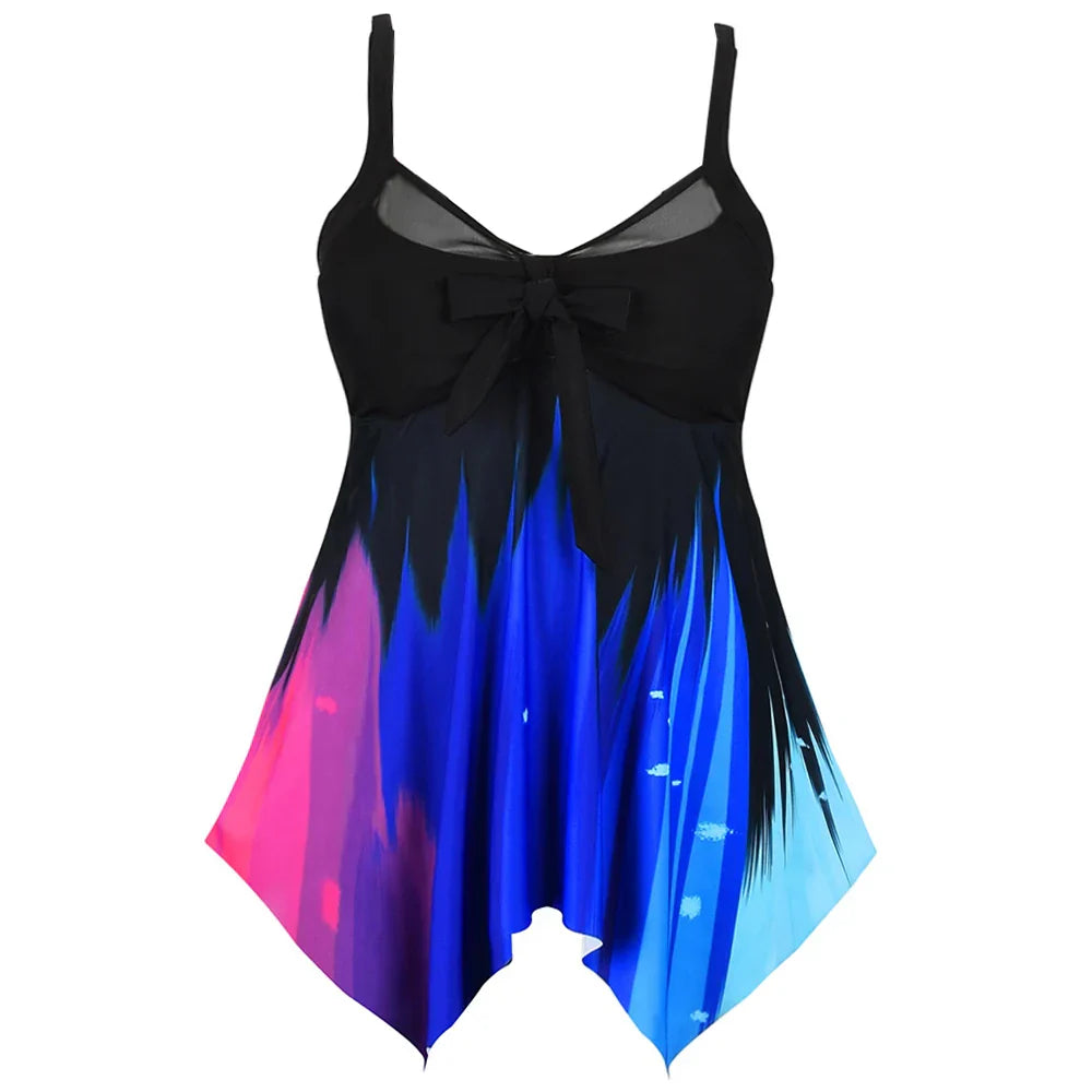 Summer New Plus Size Backless Swimdress Suit Print