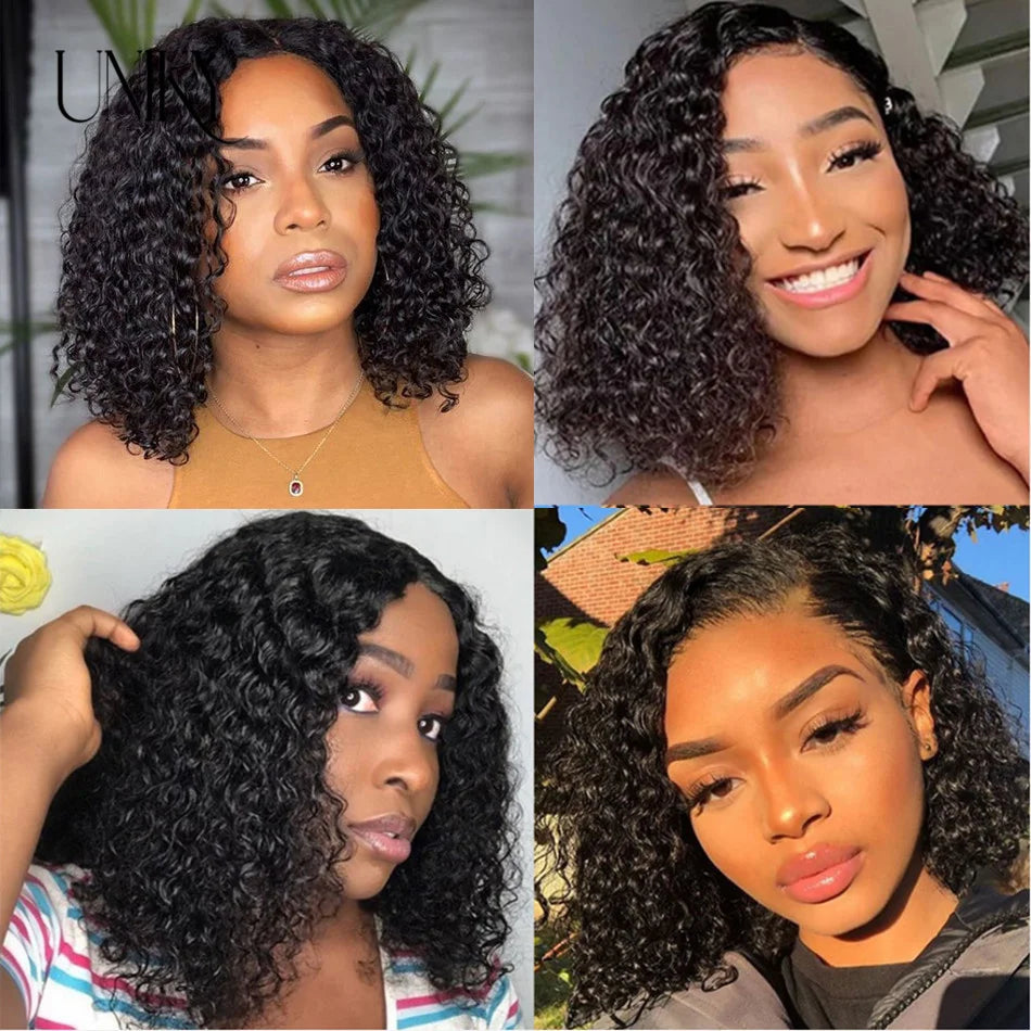 Water Wave Lace Wigs 180Density Transparent 4x4 Closure