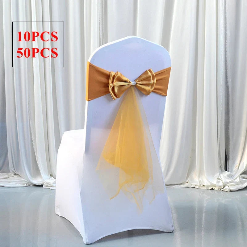 Spandex Lycra Chair Band Back Satin Bow Swag