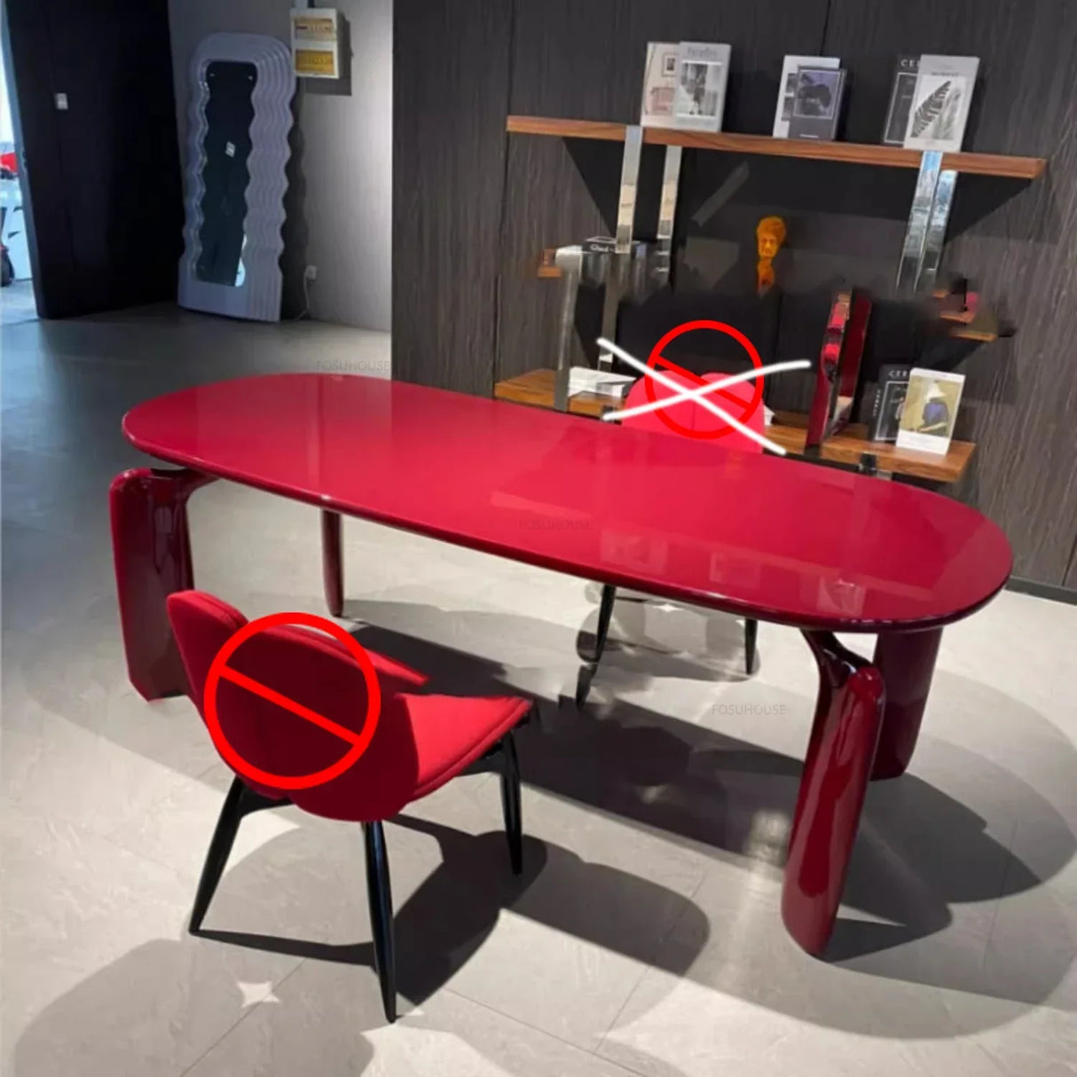 Luxury Dining Room Furniture Burgundy Painted Dining Tables