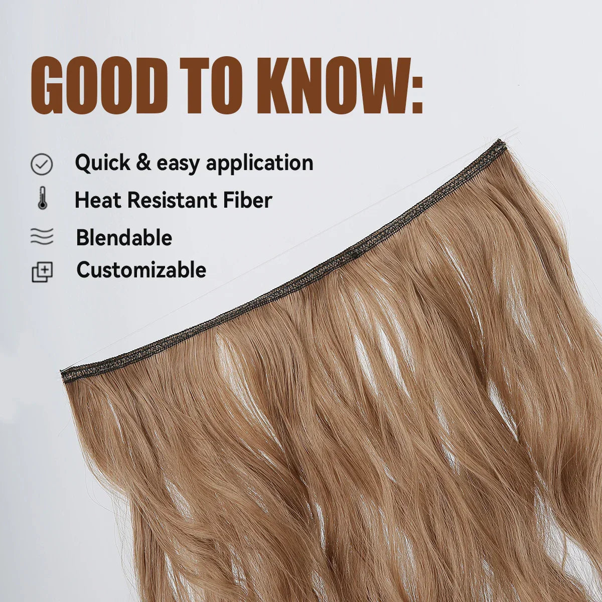HAIRCUBE Synthetic No Clip Hair Extension Natural Hair